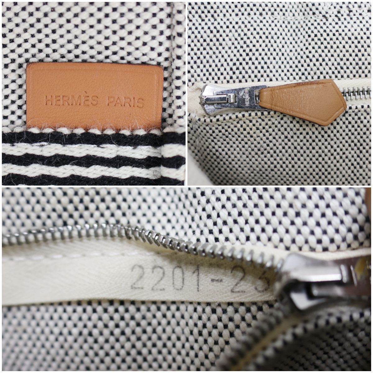 極美品】エルメス ニューフールトゥ グレー PM キャンバス トート