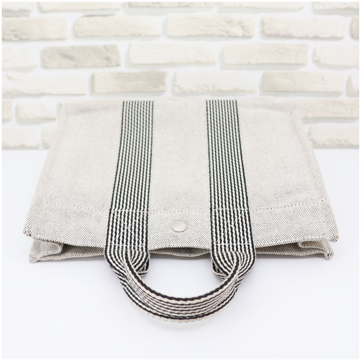 極美品】エルメス ニューフールトゥ グレー PM キャンバス トート