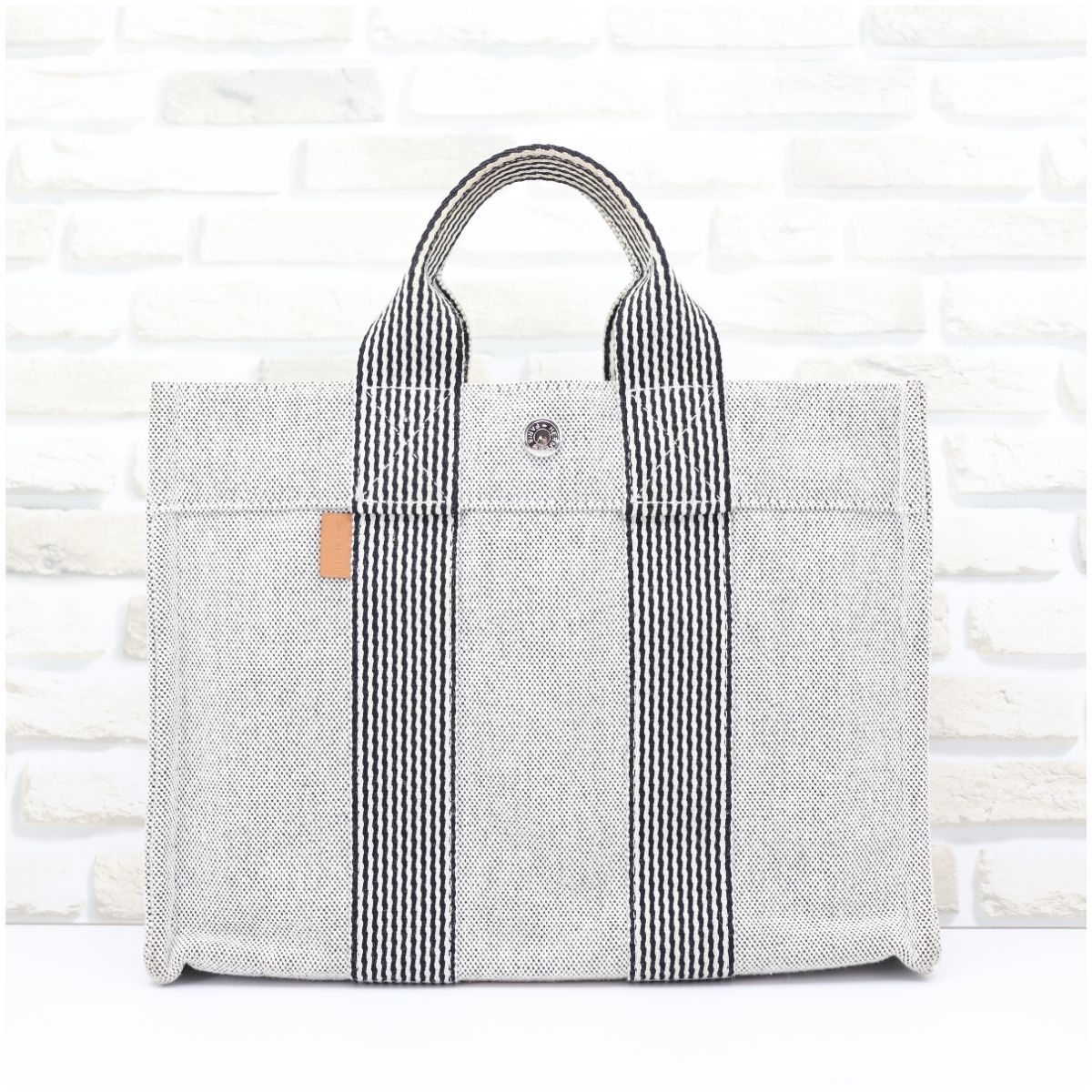 極美品】エルメス ニューフールトゥ グレー PM キャンバス トート