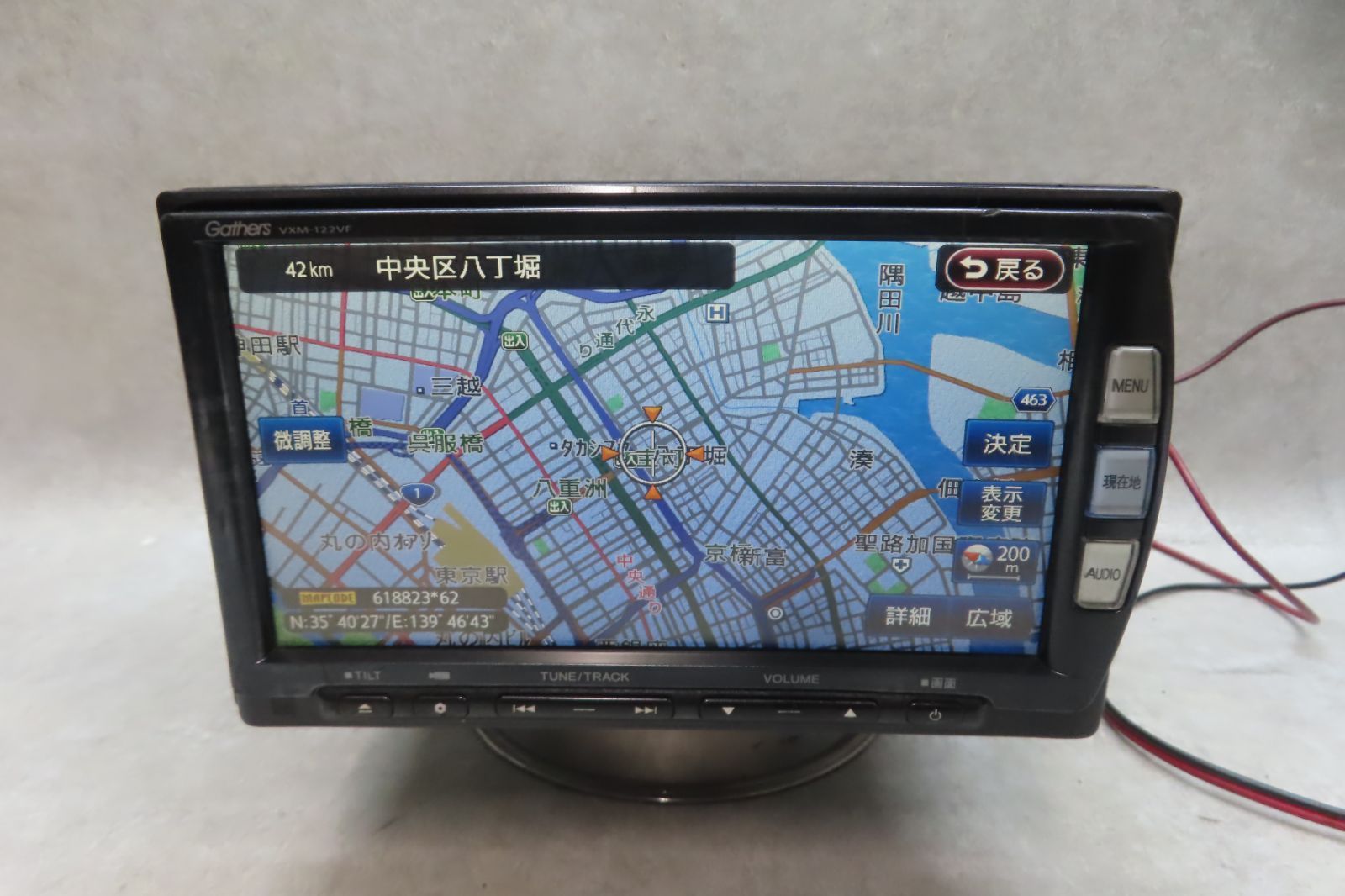 動作保証付★F7079/ホンダ純正　VXM-122VF　メモリーナビ　地図2012年　地デジTVフルセグ内蔵　Bluetooth内蔵　CD DVD再生OK　本体のみ