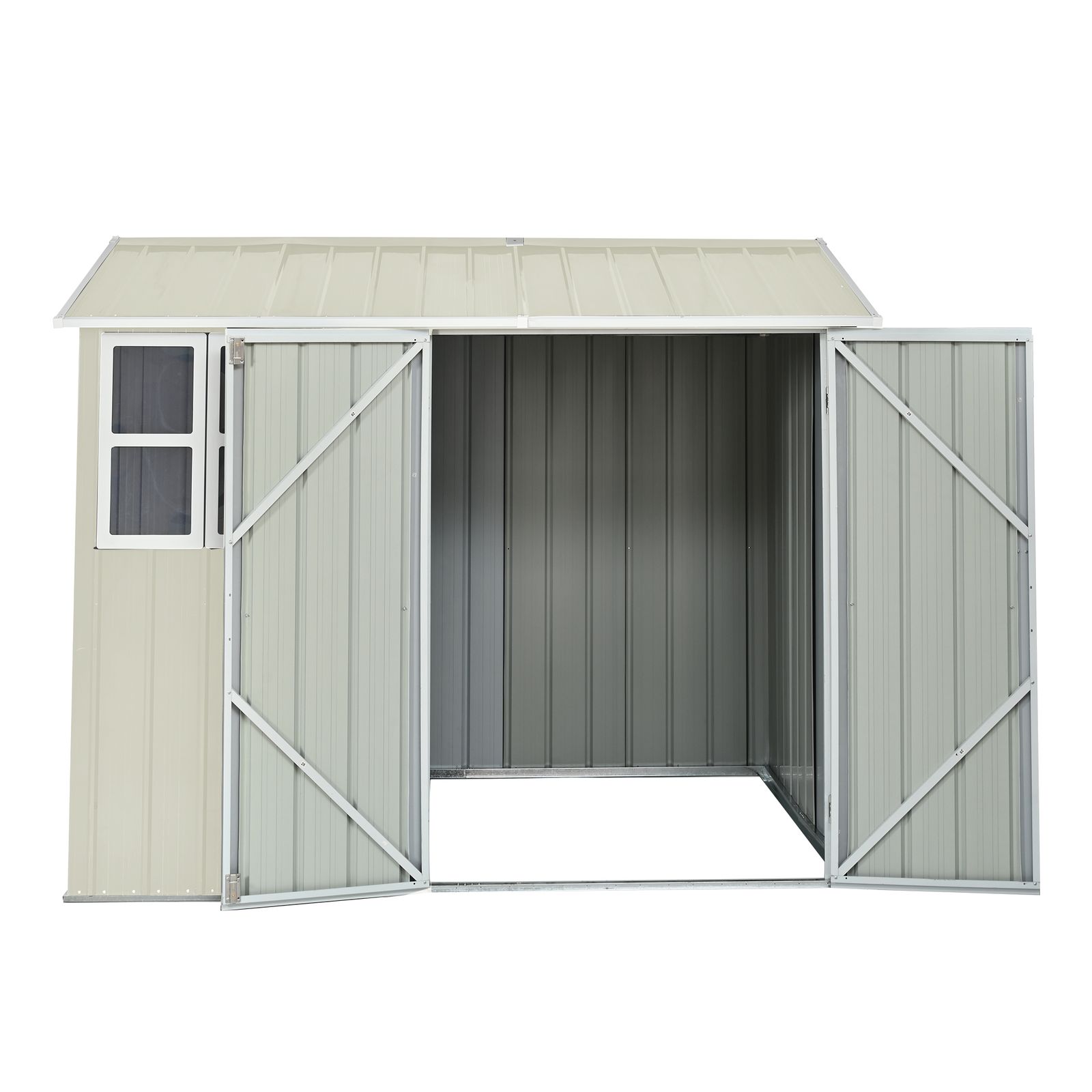 物置 スチール製 屋外収納庫 大型 240×187×192cm グレーホワイト【幅240cm】 物置 スチール製 屋外収納庫 大型 240×187×192cm グレーホワイト【幅240cm】