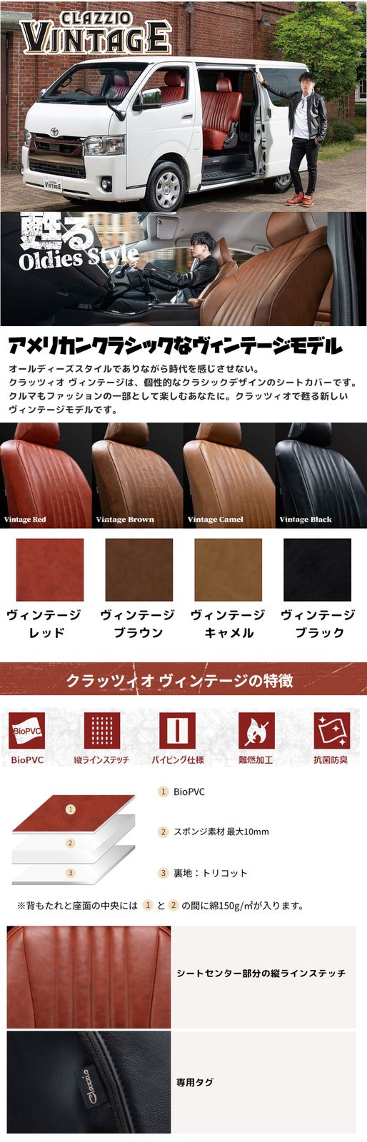 Clazzio クラッツィオ シートカバー VINTAGE ヴィンテージ RAV4 ハイブリッド AXAH54 H31/4～R3/11 ET-0157