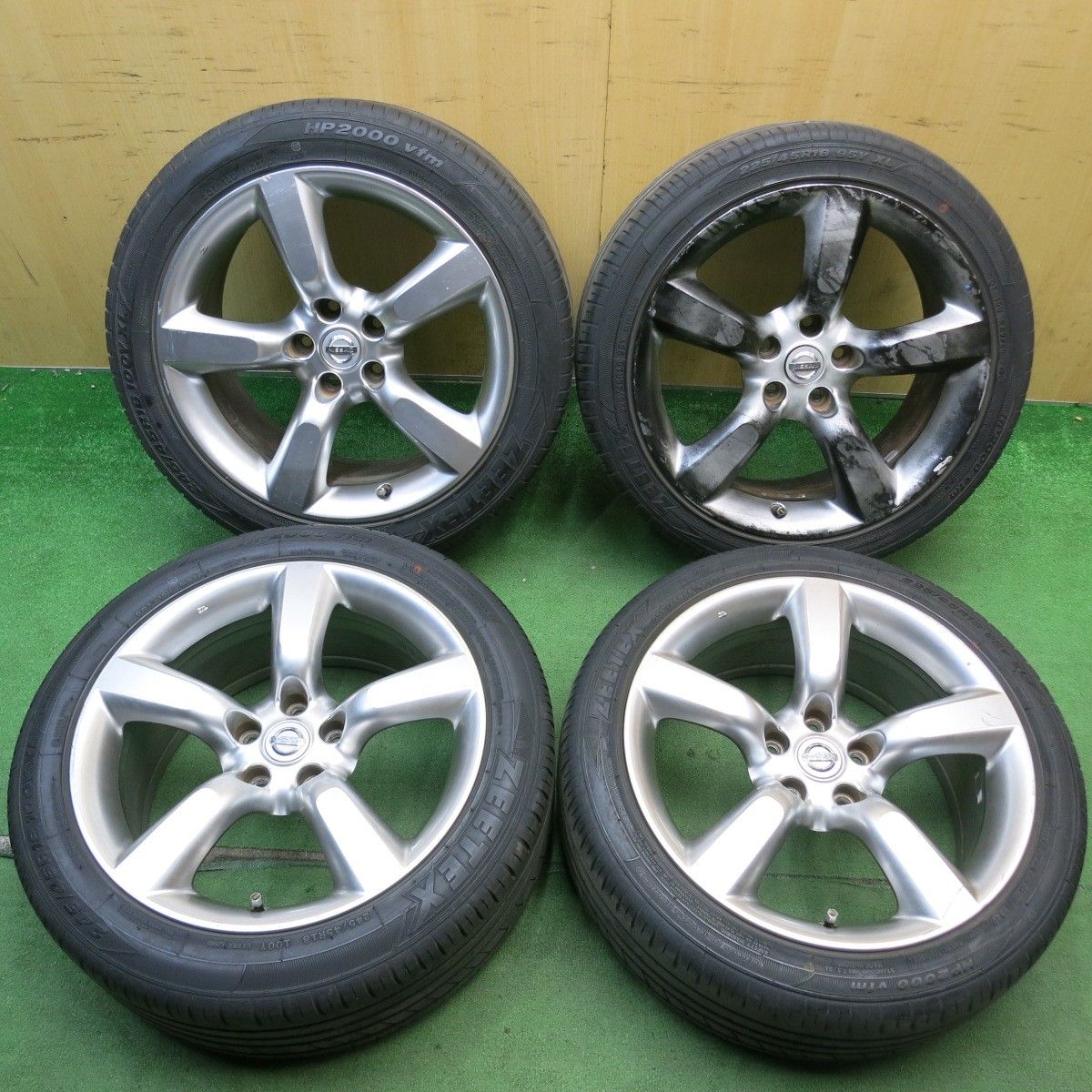 4本価格◎日産 Z33 フェアレディZ 純正 225/45R18 245/45R18 ジーテックス HP2000 vfm 18インチ PCD114.3/5H◎6062803HAノ
