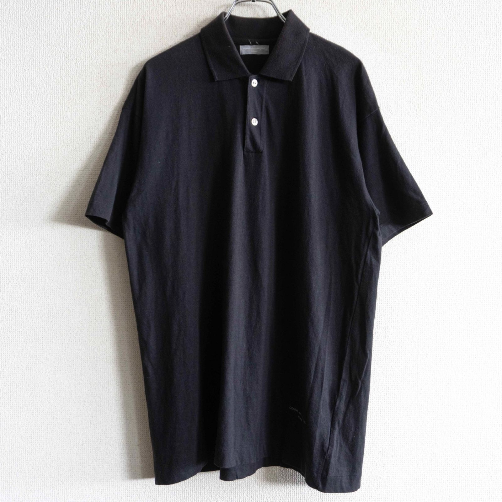 【80s/アーカイブ】COMME des GARCONS HOMME【裾ロゴ ポロシャツ】 コムデギャルソン オム ブラック 26070130