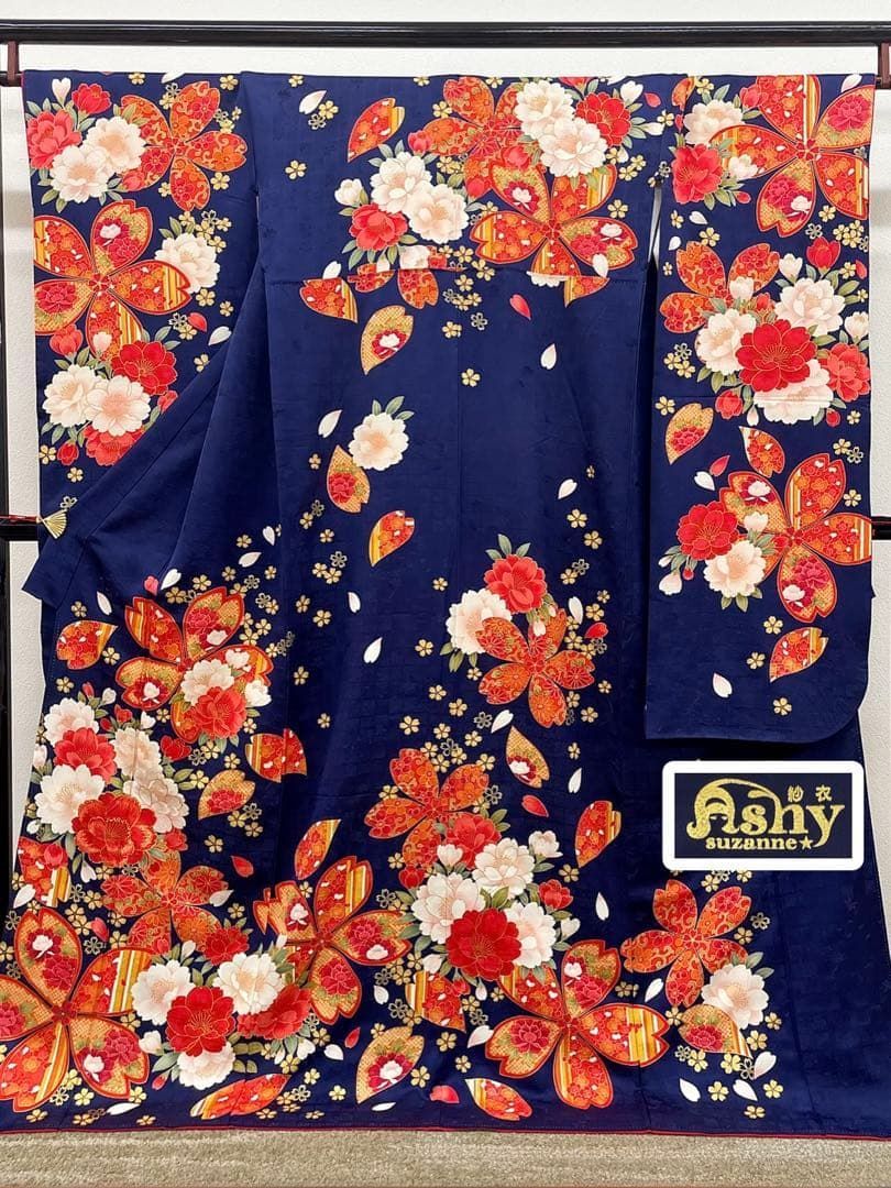振袖 suzanne スザンヌ ラメ刺繍 金彩 桜 身丈170cm HKT221 - メルカリ