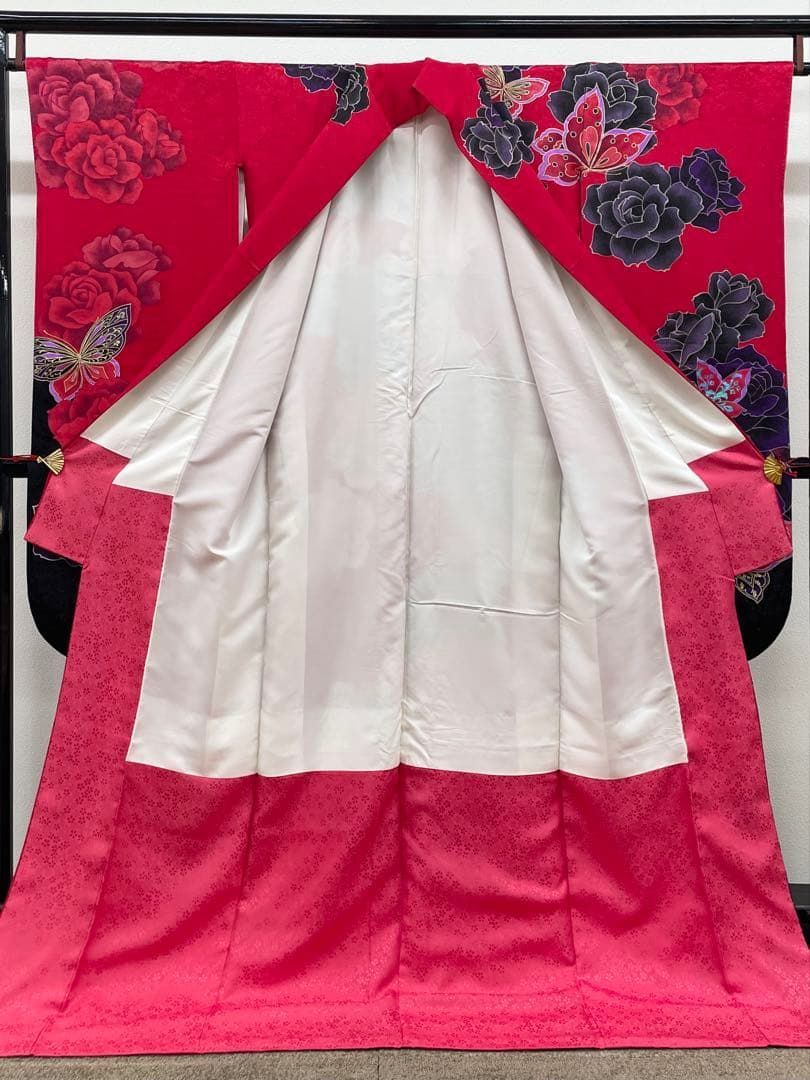 振袖 刺繍 金彩 銀通し 牡丹 大輪 身丈176cm トールサイズ HKT223 