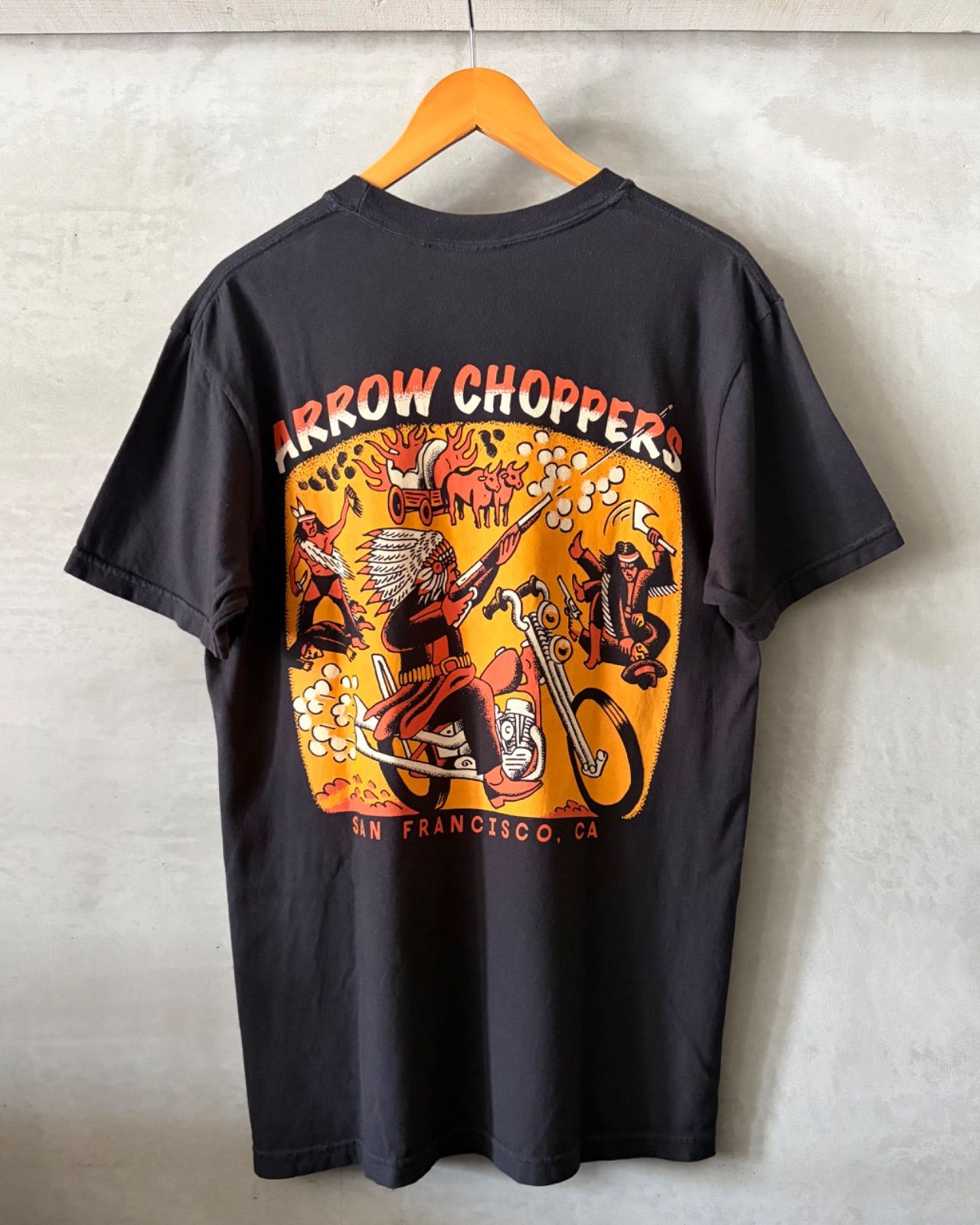 COMFORT COLORS-ARROW CHOPPERS-T-shirt-(size M) アローチョッパーズ バイク バイカー チョッパーT