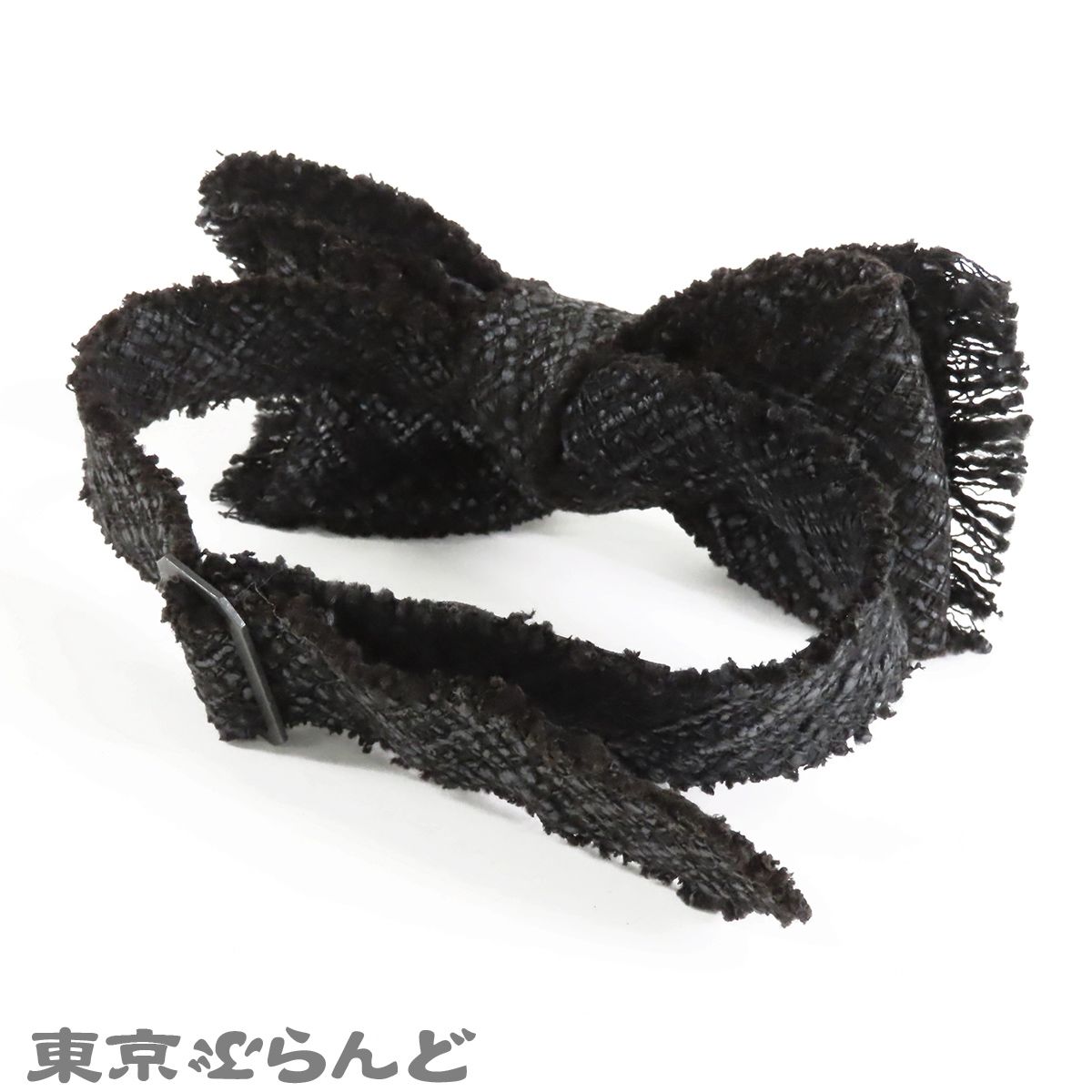 シャネル CHANEL リボンタイ P26357V16645 ブラック 黒 ツイード 蝶