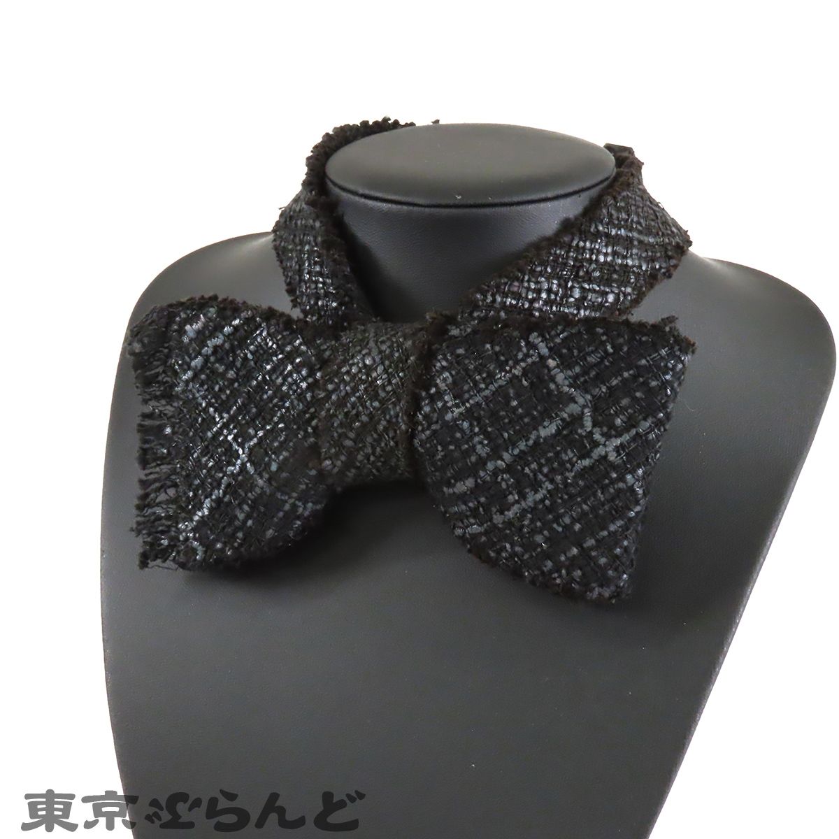 シャネル CHANEL リボンタイ P26357V16645 ブラック 黒 ツイード 蝶
