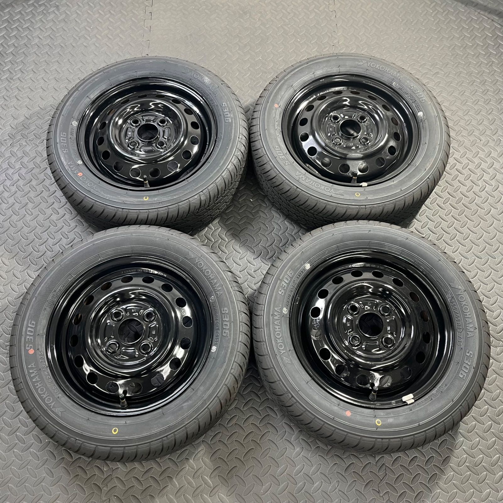 22年製 155/65R13 ヨコハマ S306 日産モコ MG22S ルークス ML21S パレット MRワゴン 夏タイヤ 4本【1629Y】