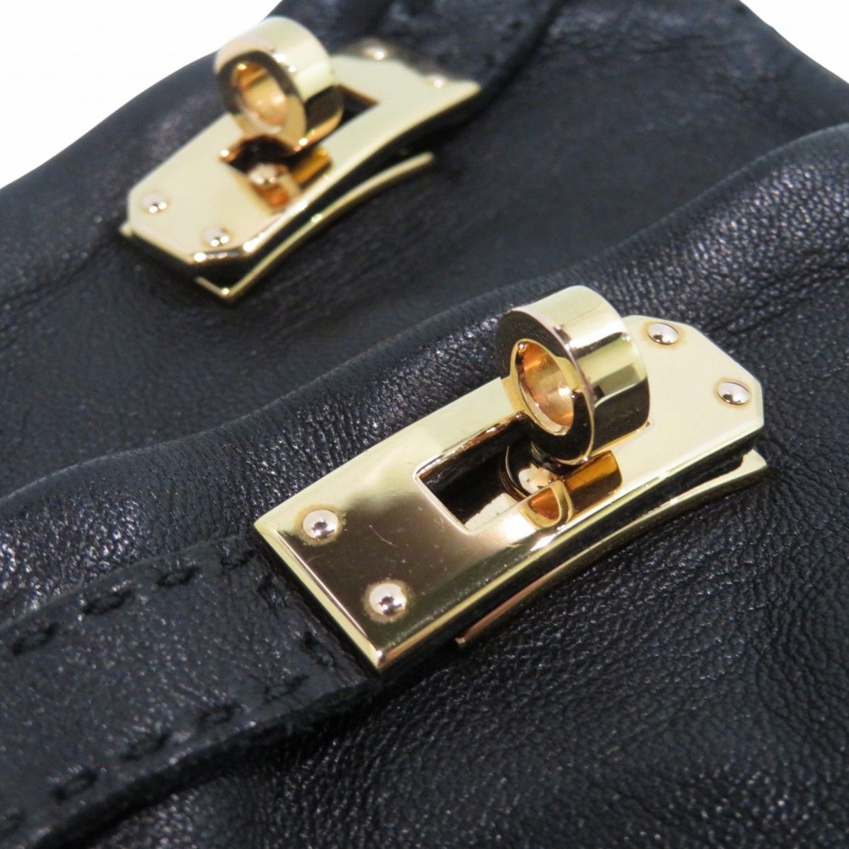 HERMESエルメス ケリー ゴールド金具 手袋 グローブ レディース ブラック エルメス HERMES ケリー金具 グローブ 手袋 本革 GP レディース - メルカリ