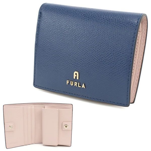 フルラ FURLA 二つ折り財布 折り畳み WP00304 ARE000 4503S FURLA CAMELIA ブルー INDIGO+COROLLA