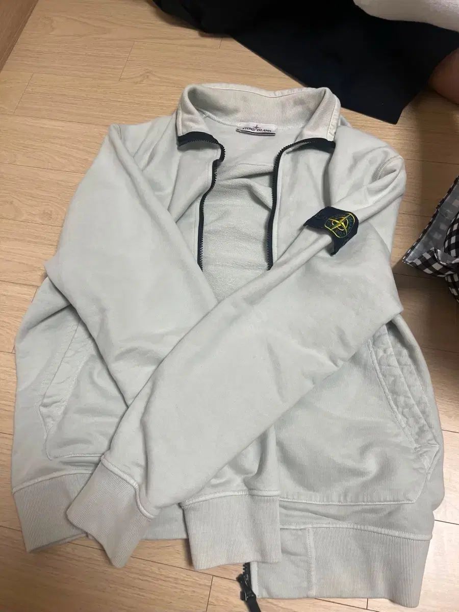 ストーンアイランド ジップアップ スウェット メランジュグレー
