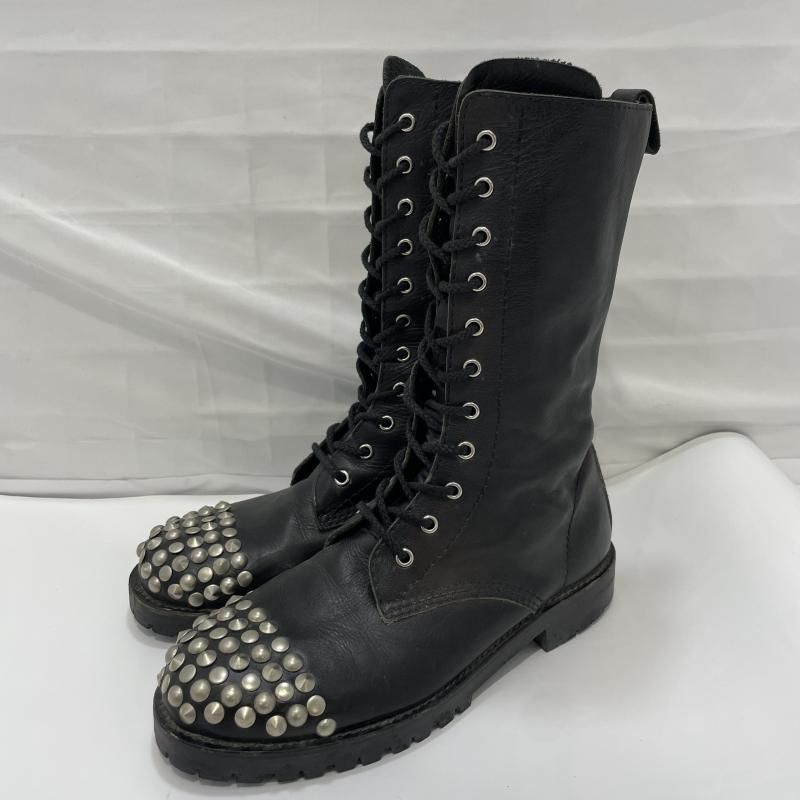 ジュンヤワタナベマン スタッズ ブーツ コムデギャルソン Lサイズ ロングブーツ 中古】JUNYA WATANABE COMME des GARCONS MAN スタッズ装飾レース