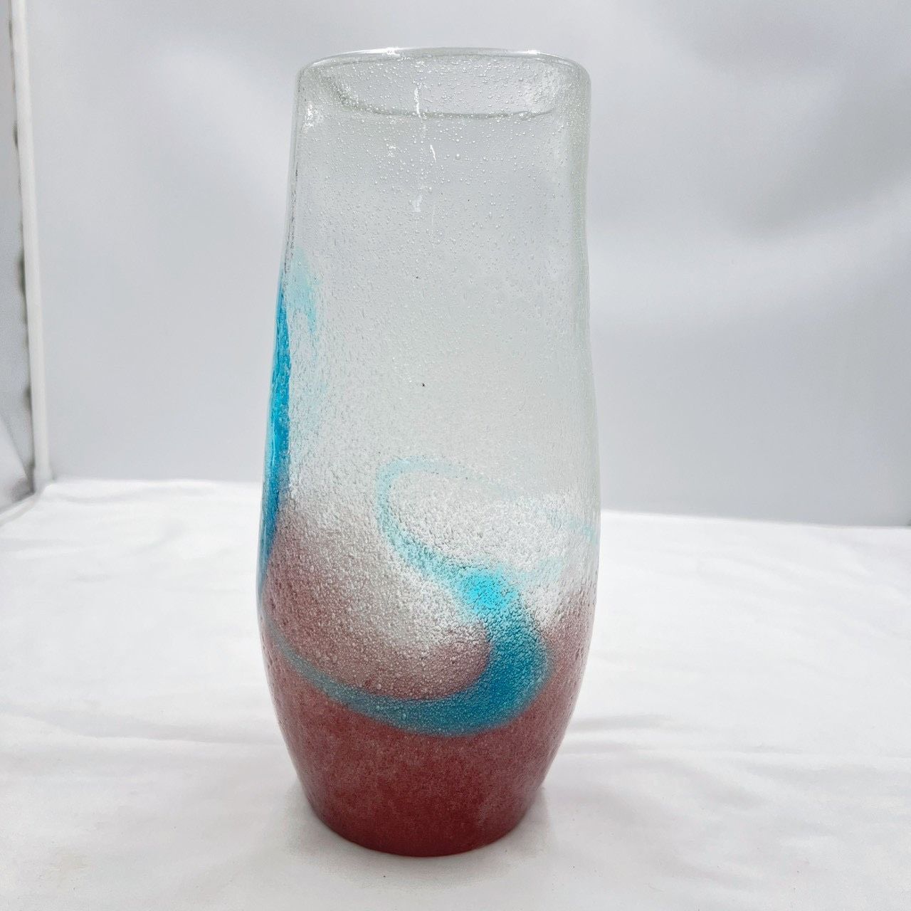 彩鮮やか???】?稲嶺盛吉 琉球ガラス 花瓶 約29cm 吉刻印 気泡ガラス 彩鮮やか???】?稲嶺盛吉 琉球ガラス 花瓶 約29cm 吉刻印 気泡ガラス