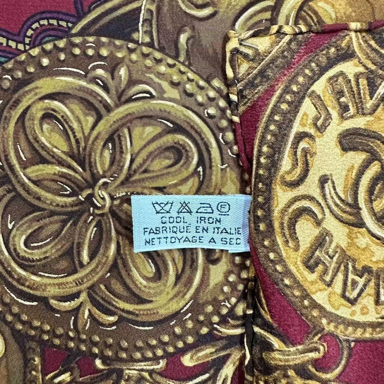 希少 極美品 CHANEL シャネル スカーフ シルク メダル柄 グリポア風 