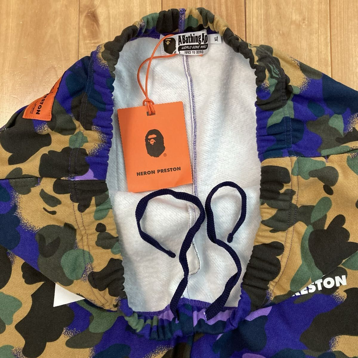 ☆新品☆ XL HERON PRESTON × BAPE CAMO スウェットパンツ a bathing