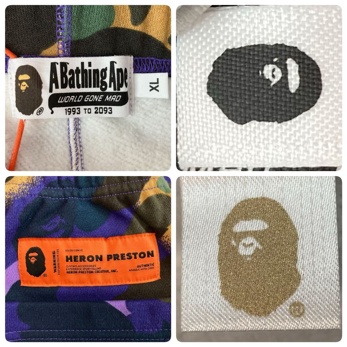 ☆新品☆ XL HERON PRESTON × BAPE CAMO スウェットパンツ a bathing
