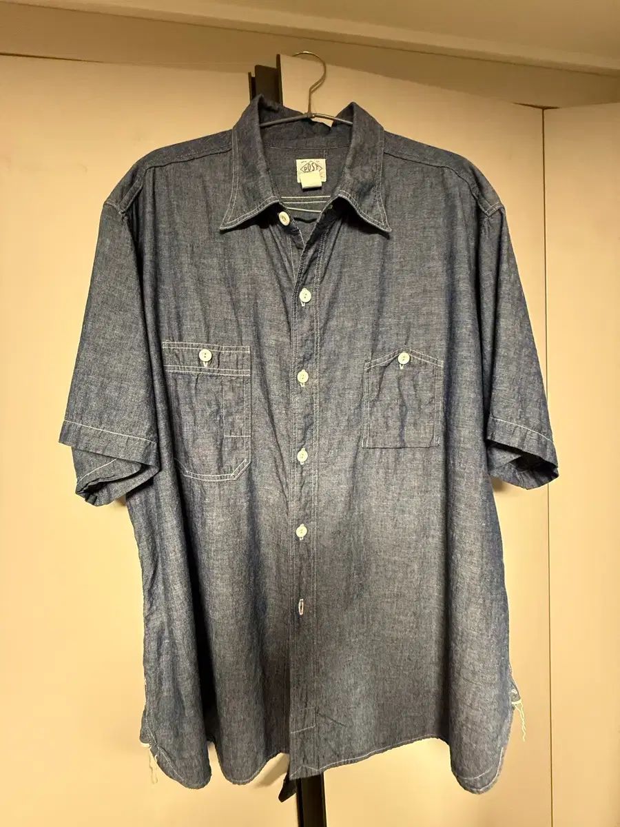 ポストオーバーオールズ シャンブレー シャツ xl
