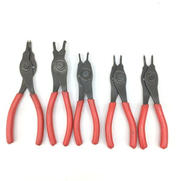 Snap-on スナップオン SRPC7090、3090、4700、3800、7000 スナップリングプライヤー 5本セット ハンドツール 赤 ★DT1218