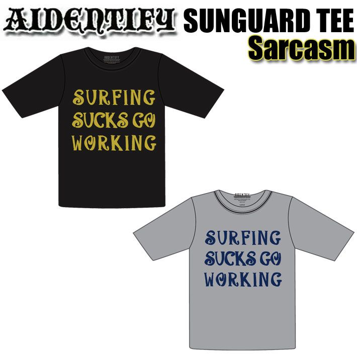 26 ラッシュガード AIDENTIFY アイデンティファイ SUNGUARD TEE [SARCASM] サンガード メッシュ ユニセックス メンズ レディース サーフィン 海水浴 プール [メール便発送商品]【即】