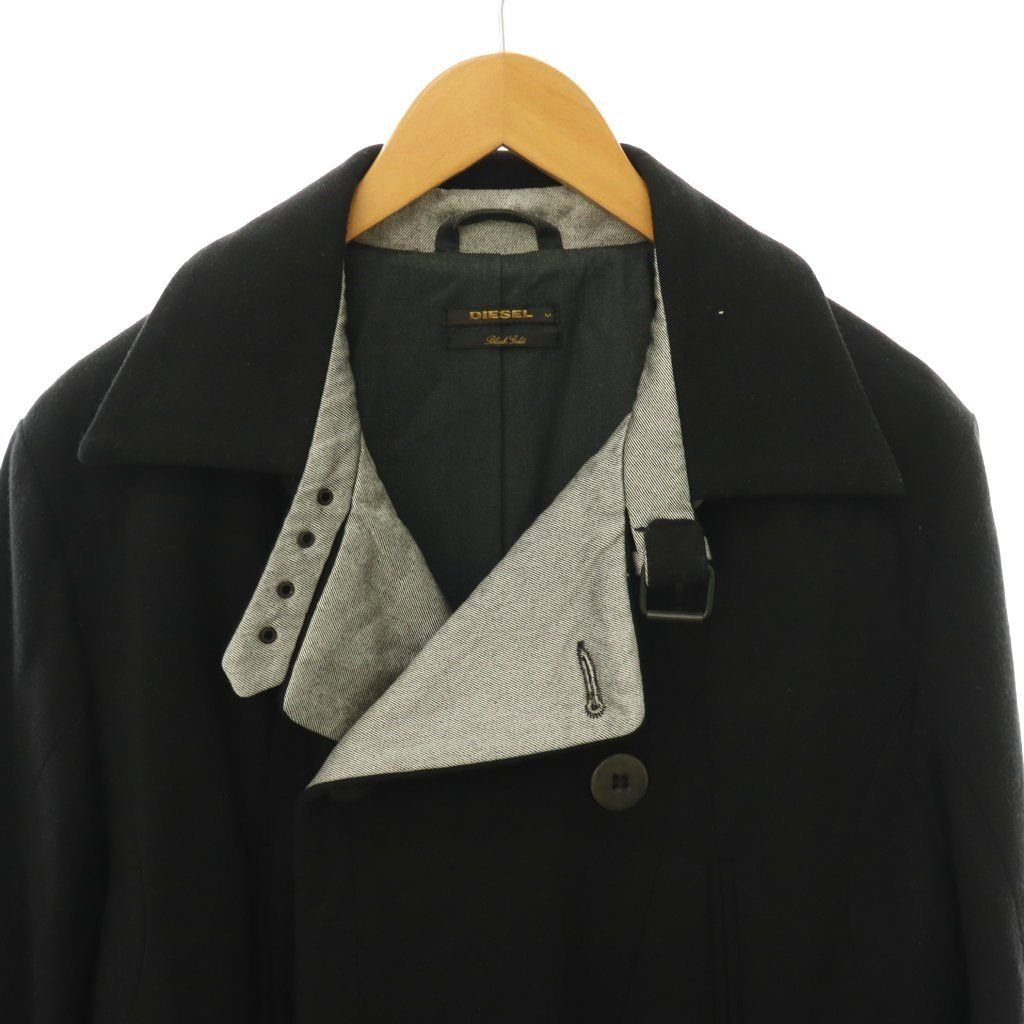 ディーゼル DIESEL BLACK GOLD Pコート ロング アウター ウール混 M 黒