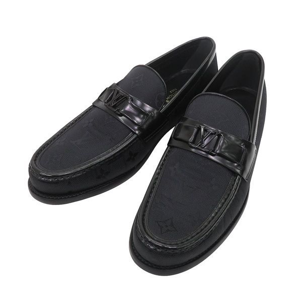 【新品未使用 サイズ8.5】LOUIS VUITTON ルイヴィトン LVメジャーライン モノグラム ビット ローファー 黒 エクリプス 定価17.6万 47618
