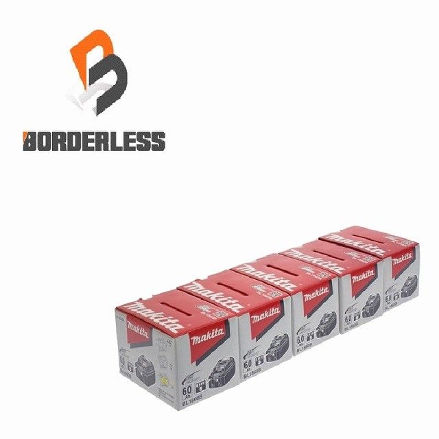 ☆未使用品5個セット☆makita マキタ 18V 6.0Ah 純正 リチウムイオンバッテリー BL1860B 残量表示付 リチウムイオン電池 蓄電池132316