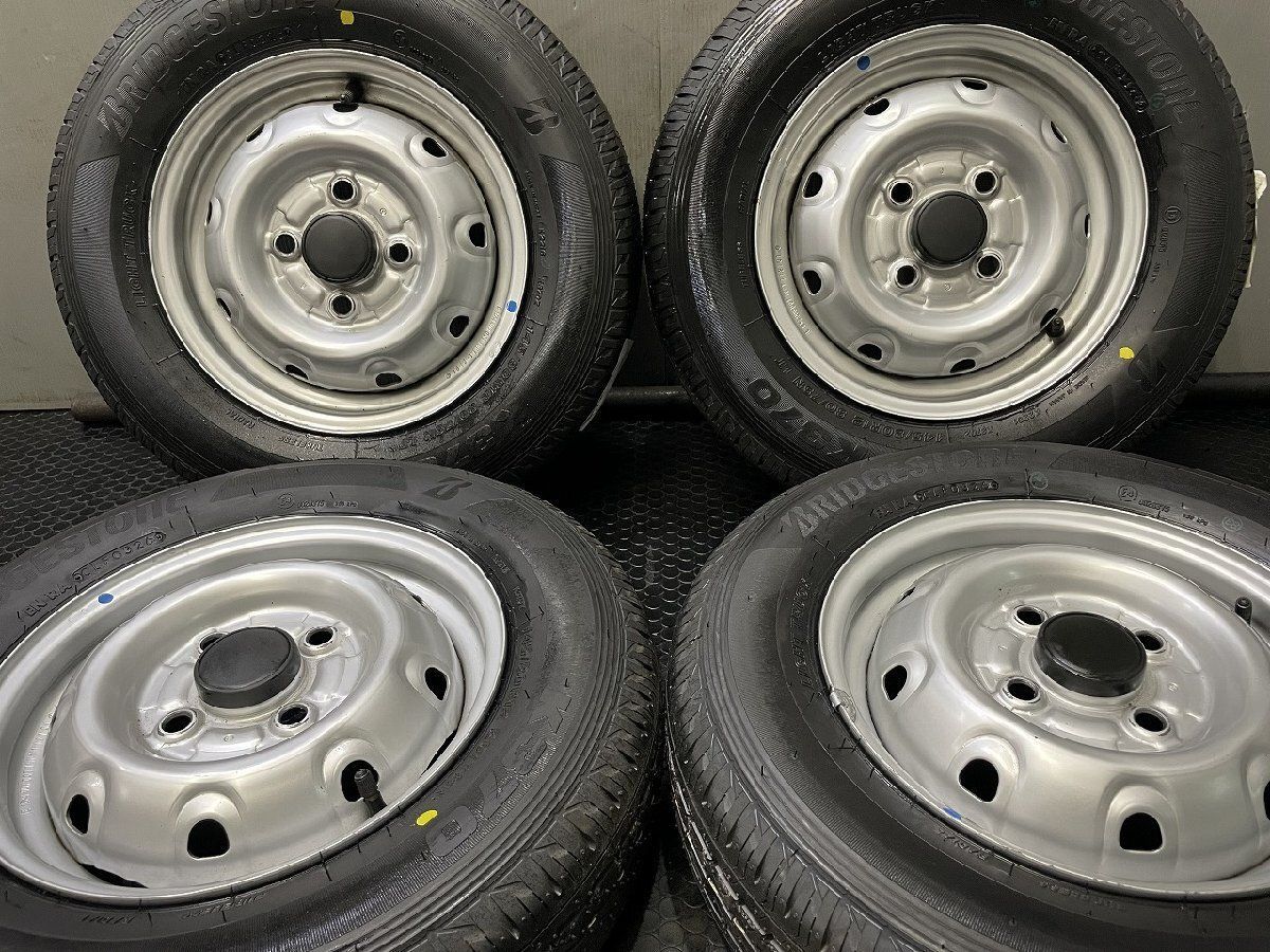 タイヤ新品 26年製【BS K370 145/80R12 80/78N LT】夏タイヤ【スチールホイール 12インチ 4J4HPCD100】ハブ径60mm ハイゼット等　(VTJ315)