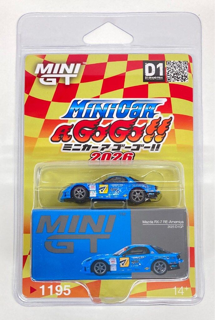 TSM MODEL 1/64MINI GT MINICAR A GOGO!!2026 MAZDA RX-7 RE-Amemiya 2025 D1GP