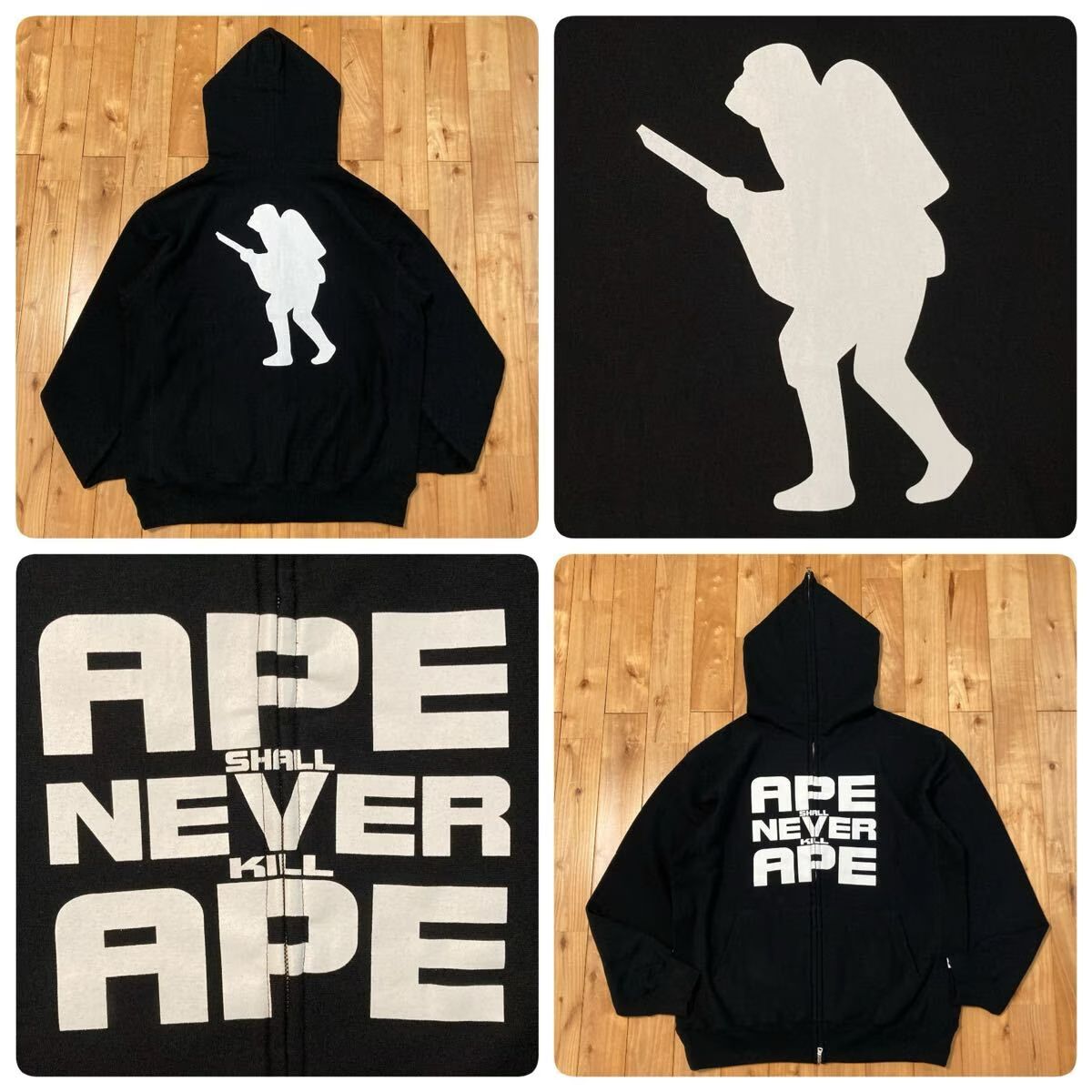 ★新品★ ASNKA SOLDIER LOGO パーカー Lサイズ a bathing ape BAPE full zip hoodie エイプ ベイプ アベイシングエイプ NIGO yi4575