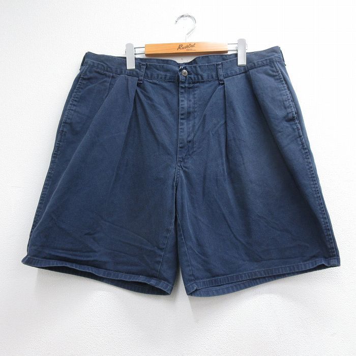W38/古着 ラルフローレン ブランド ショート チノ パンツ チノパン ショーツ メンズ 90年代 90s コットン USA製 ネイビー【spe】 26jun23