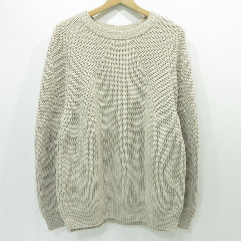 【三重本店】 中古 BATONER | バトナー ニット シグネチャークルーネックメリノウールニットプルオーバー BN-19FM-021 ベージュ サイズ：3 【104】 三重本店】 中古 BATONER | バトナー ニット シグネチャークルーネック