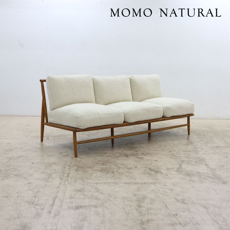 美品 Momo Natural モモナチュラル CLOUD クラウド 3Pソファ/3人掛け