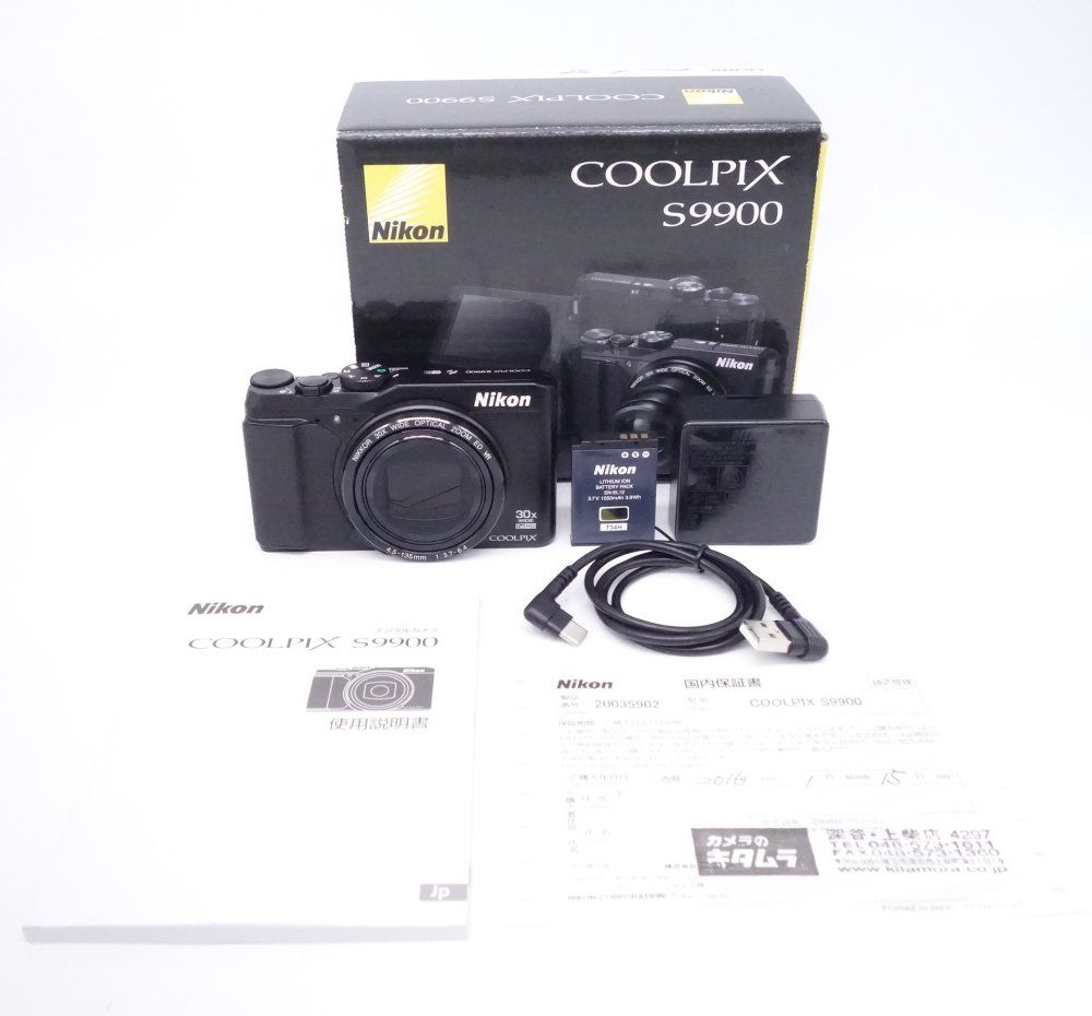 【極上品】ニコン Nikon デジタルカメラ COOLPIX S9900 光学30倍 1605万画素 ブラック [W2606077A]