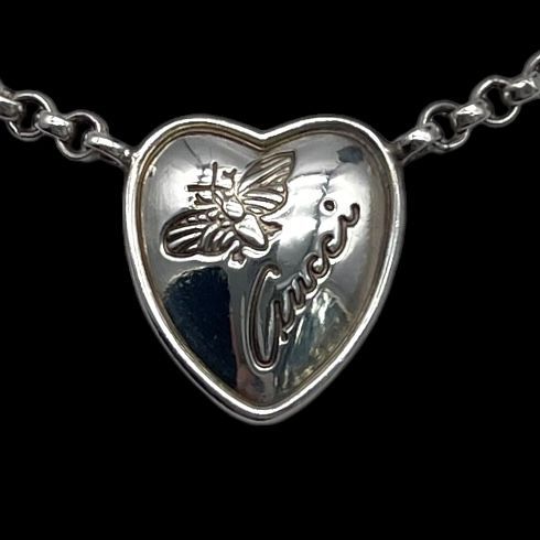 GUCCI グッチ ハート ネックレス ペンダント ロゴ 刻印 シルバー 925 ジュエリー アクセサリー