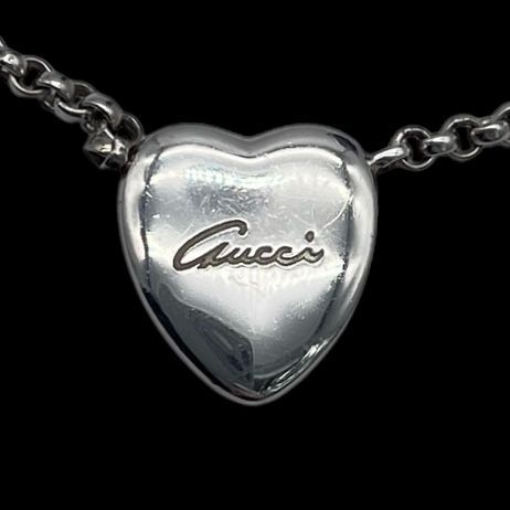 GUCCI グッチ ハート ネックレス ペンダント ロゴ 刻印 シルバー 925 ジュエリー アクセサリー