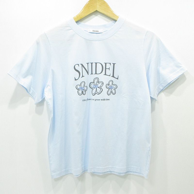 三重本店】 中古 snidel | スナイデル ロゴプリント半袖Tシャツ