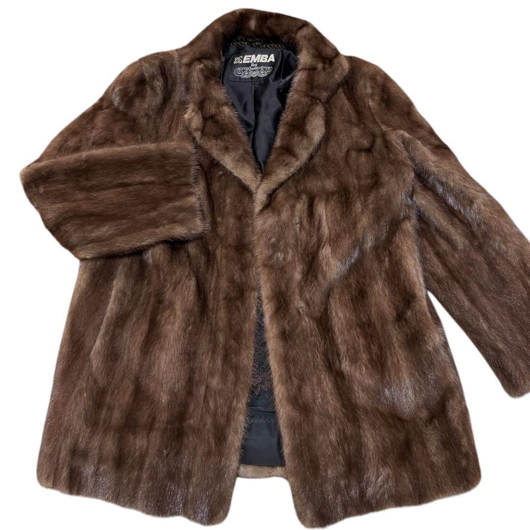【美品】EMBA MINK FUR/エンバ ブルーアイリスミンク/ファーコート エンバ EMBA ブルーアイリスミンク リアルファー 毛皮 コート - メルカリ