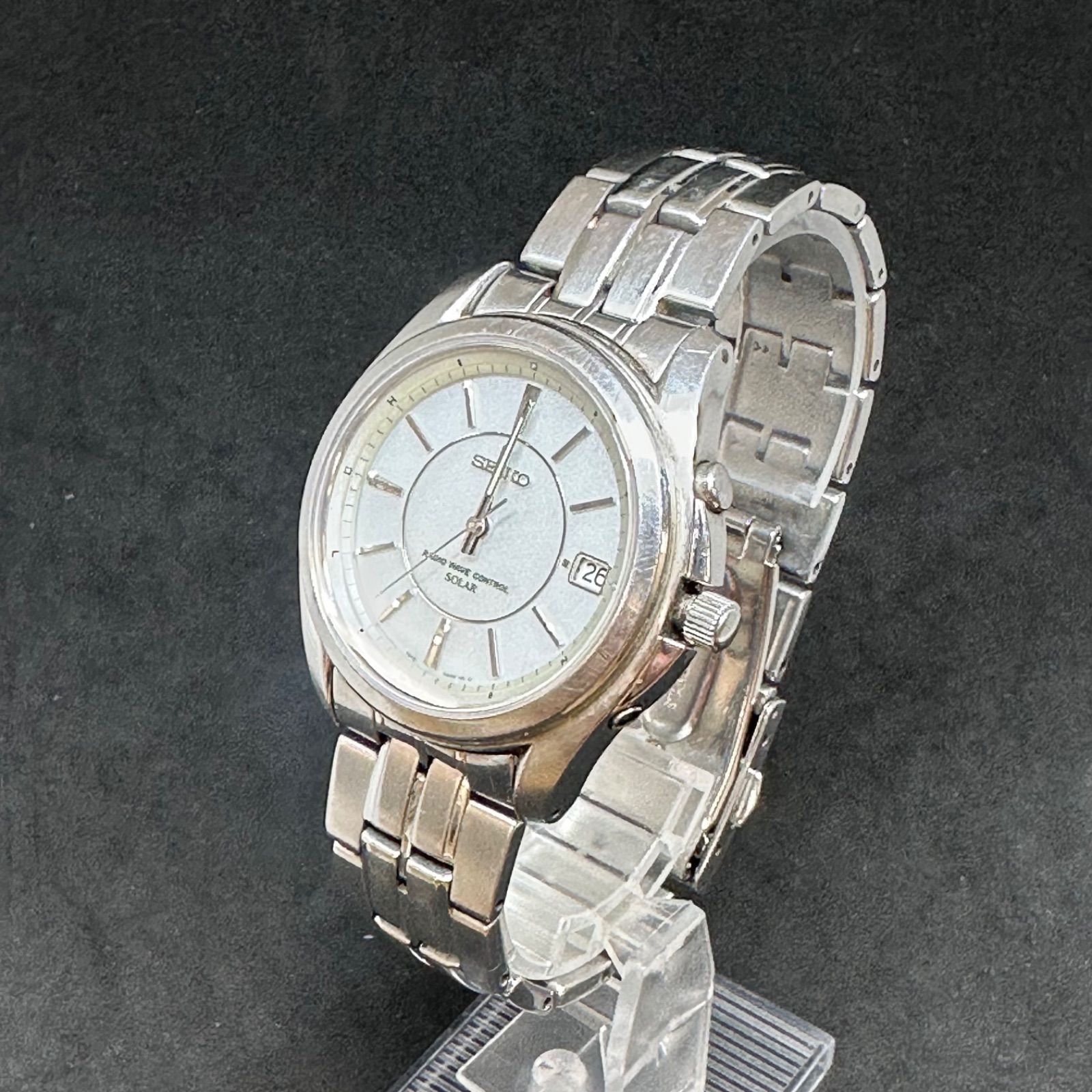 T6436 【 稼動品 】セイコー SEIKO 腕時計 電波ソーラー アナログ 