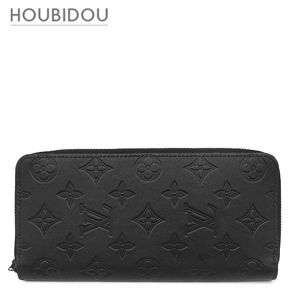 ルイヴィトン LOUIS VUITTON 長財布 ジッピーウォレット ヴェルティカル レザー モノグラムシャドウレザー ノワール マットブラック金具 イニシャル刻印入り M62902 RFID 【保存袋】【中古】