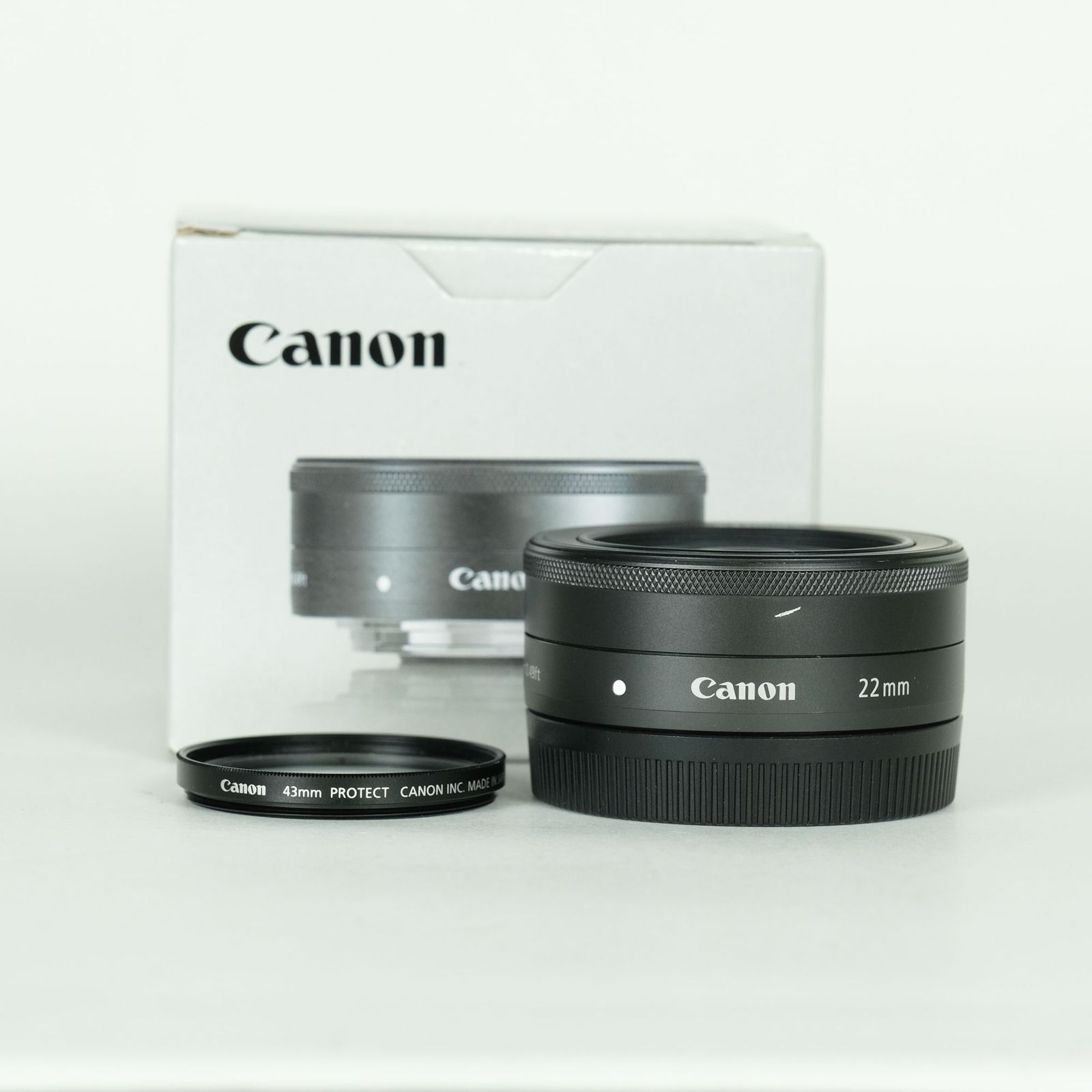 並品 | 純正フィルター付] Canon EF-M22mm F2 STM [グラファイト