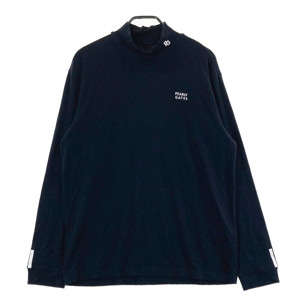 サイズ：7 PEARLY GATES パーリーゲイツ 2025年モデル ハイネック長袖Tシャツ ネイビー系 [241003002023] ゴルフウェア メンズ ストスト