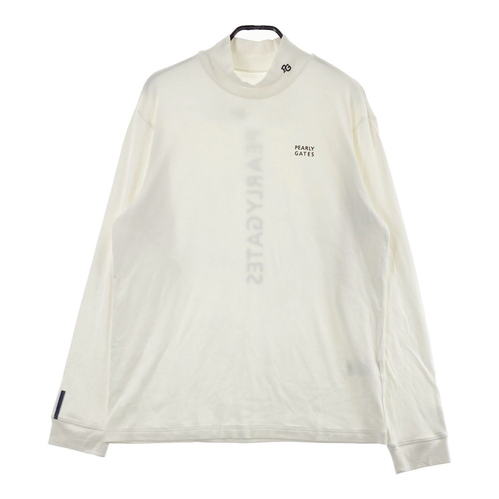 サイズ：7 PEARLY GATES パーリーゲイツ 2025年モデル ハイネック長袖Tシャツ ホワイト系 [241003002024] ゴルフウェア メンズ ストスト