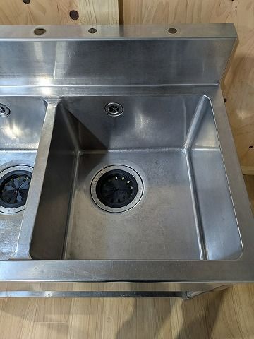 タニコー 2槽シンク W1000×D600×H800 愛知 中古 ステンレスシンク 二槽 
