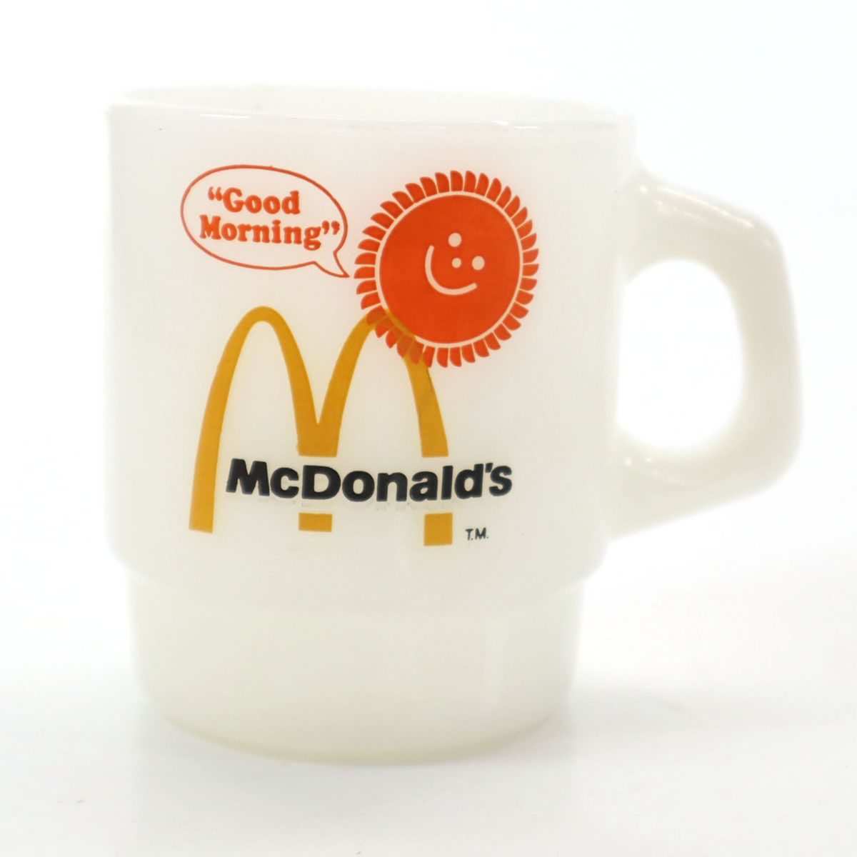 Fire-King ファイヤーキング USA製 マクドナルド マグカップ ホワイト ミルクガラス オールド メンズ 古着