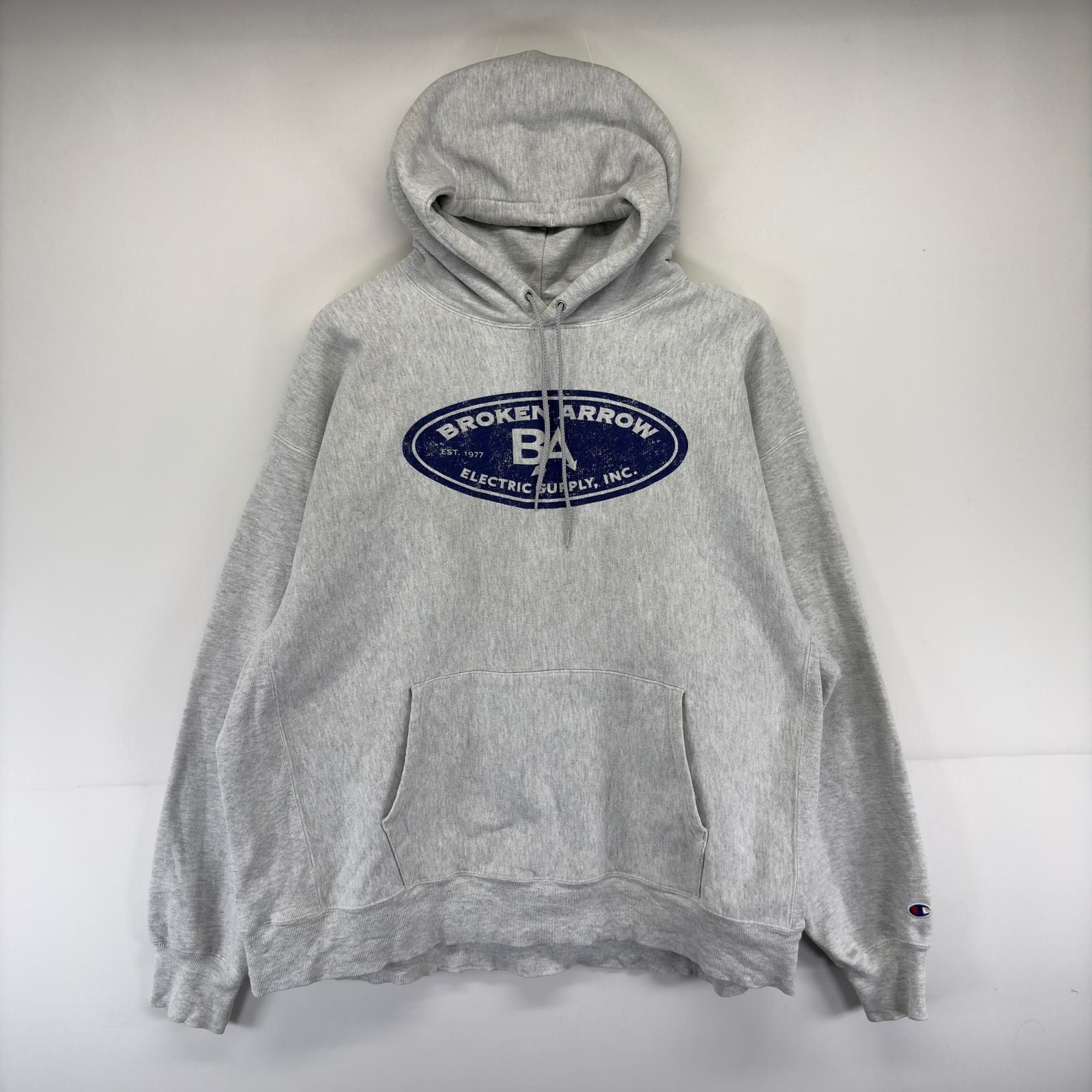 古着 チャンピオン Champion パーカー スウェット 大きいサイズ 霜降り プレミアムリバースウィーブ グレー系 プリント メンズ 6,248円