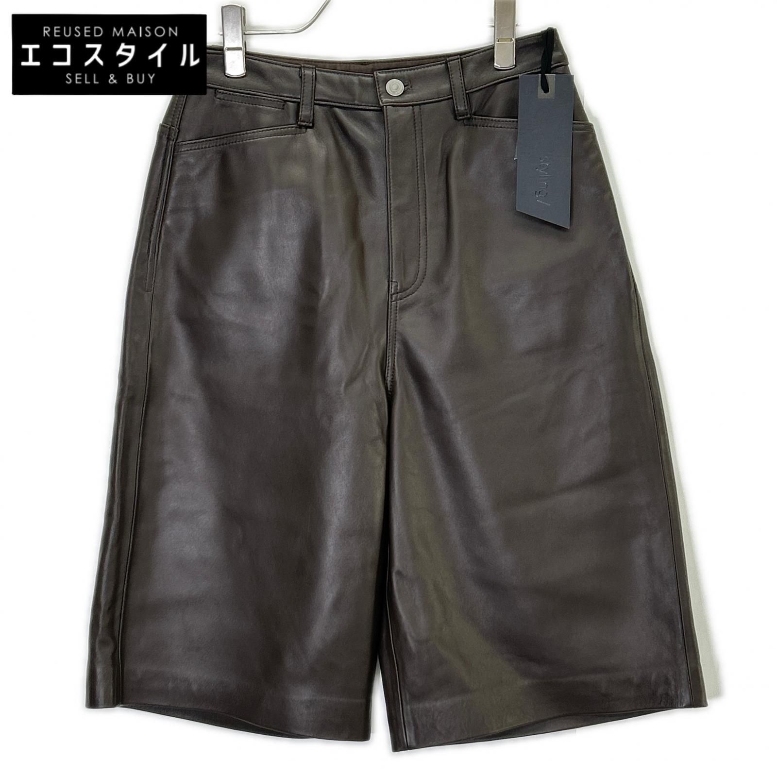 styling/　スタイリング　16WFP254013 25年製 ブラウン ラムレザーハーフパンツ　1