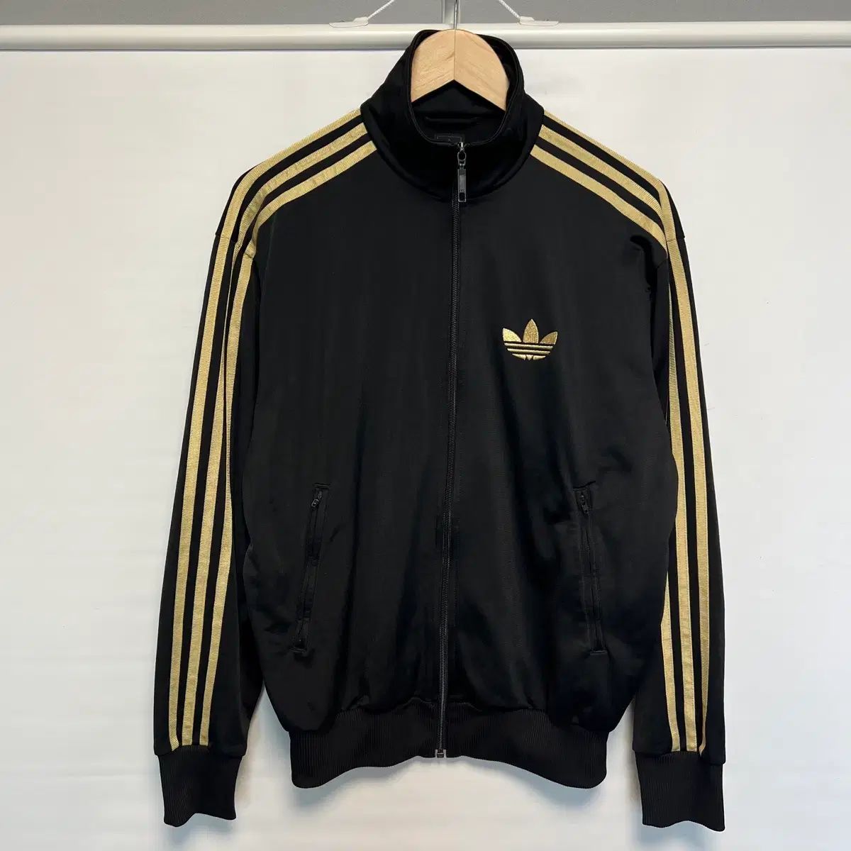 正規品/95 アディダス 旧ファイヤーバード GOLD 검금 ブラック トラックジャージ