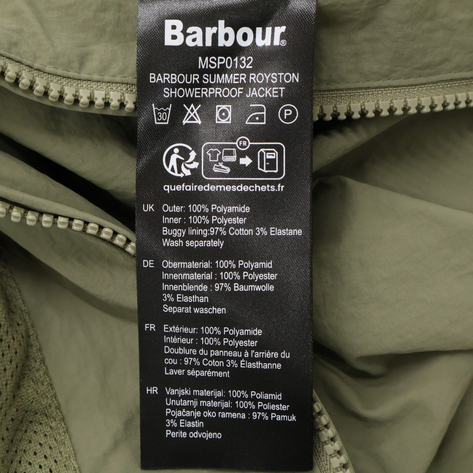 Barbour バブアー MSP0132 ダスティオリーブ Summer Royston